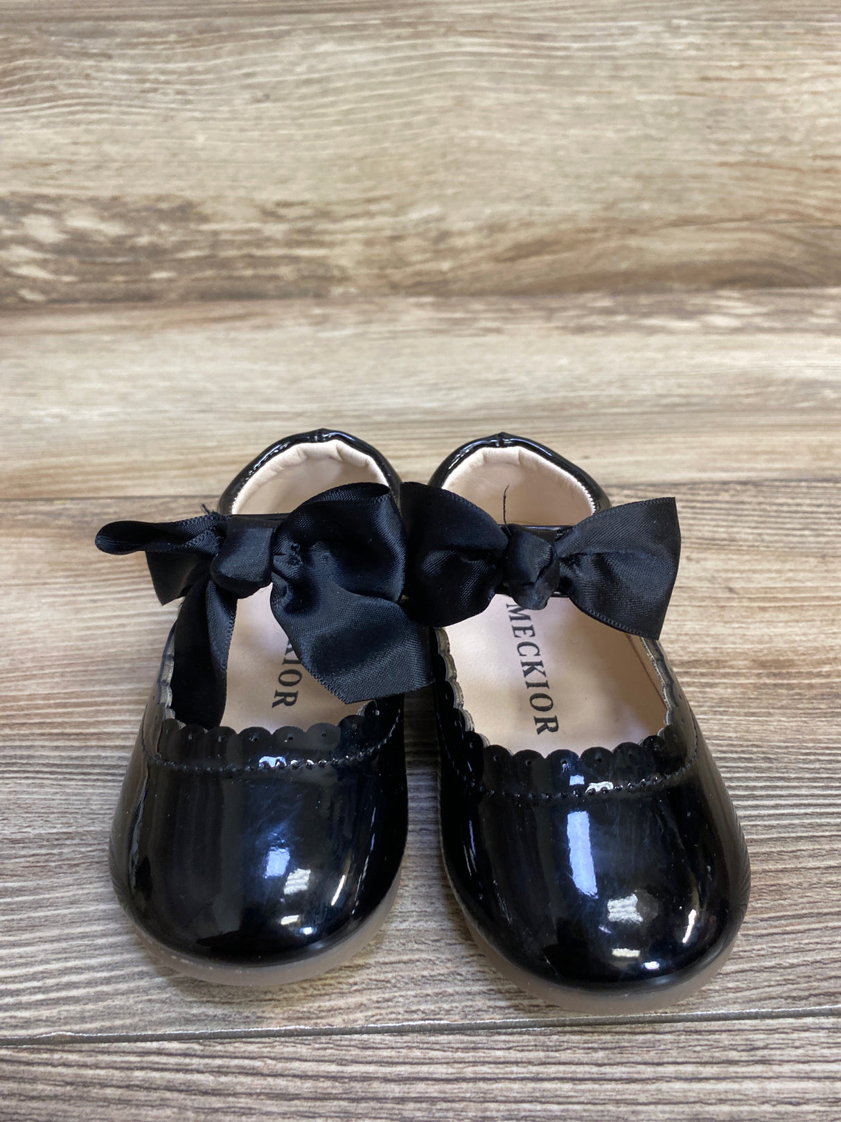 Meckior Mary Jane Bowknot Flats, Black sz 6c