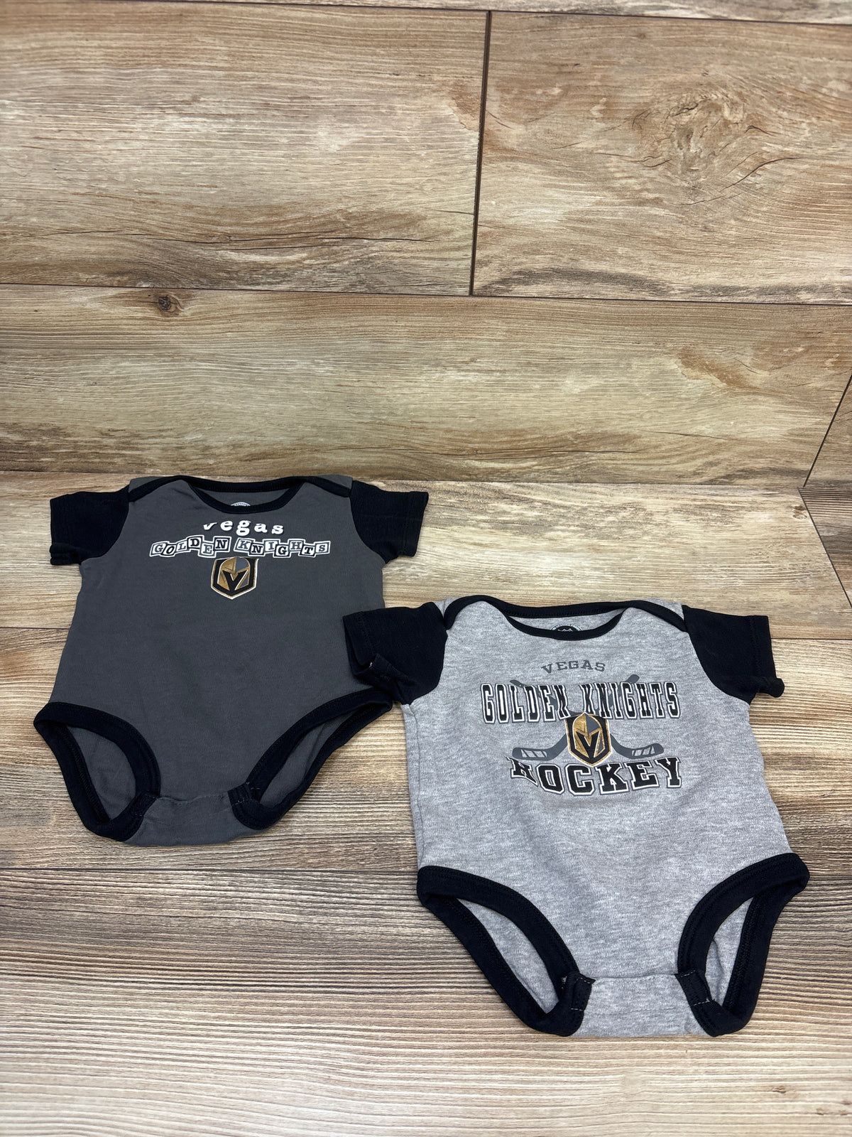 NHL 2pk Golden Knights Bodysuit Grey sz 12m