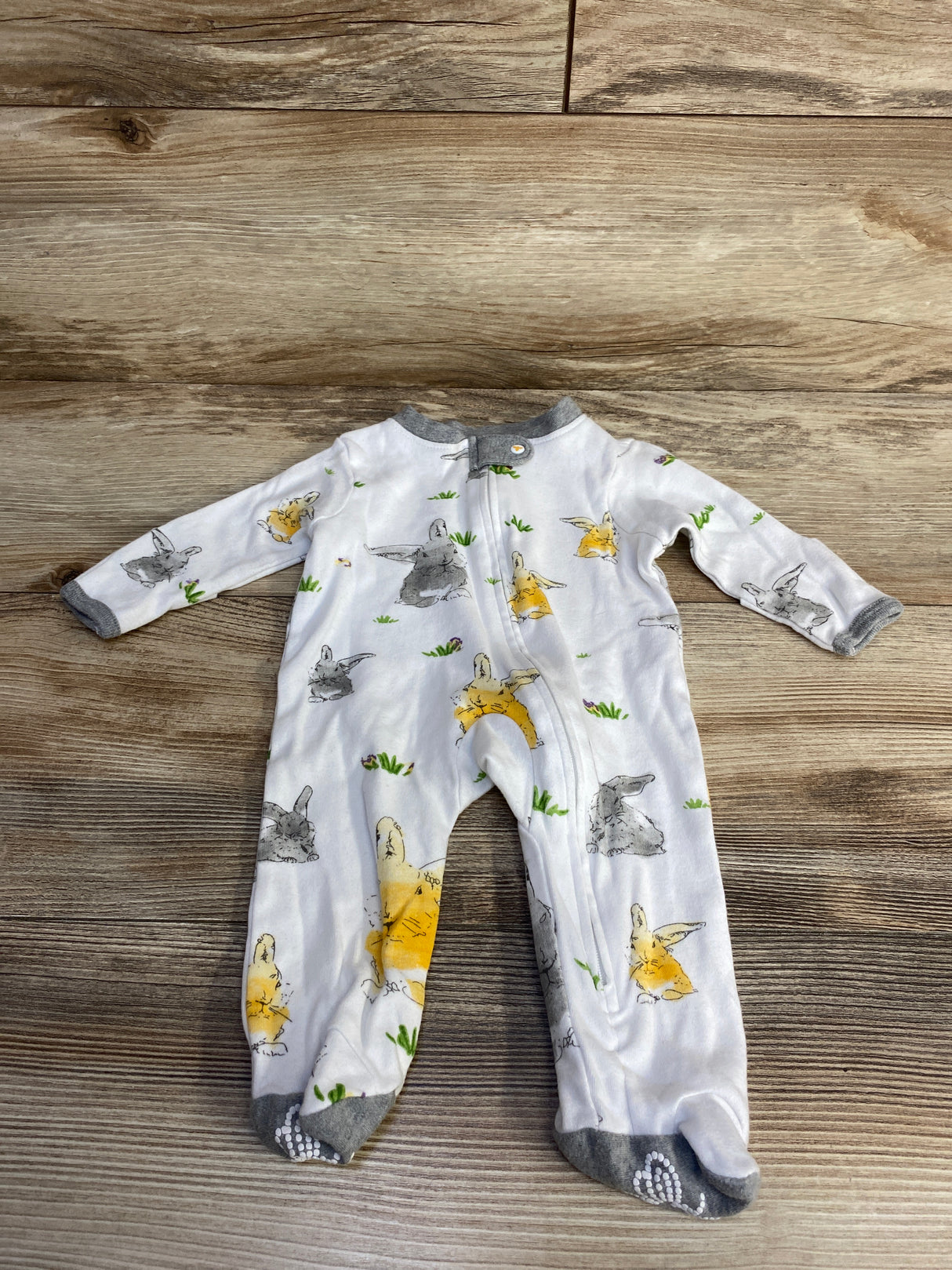 Burt's Bees Baby Organic Bunny Print Sleeper White sz Newborn