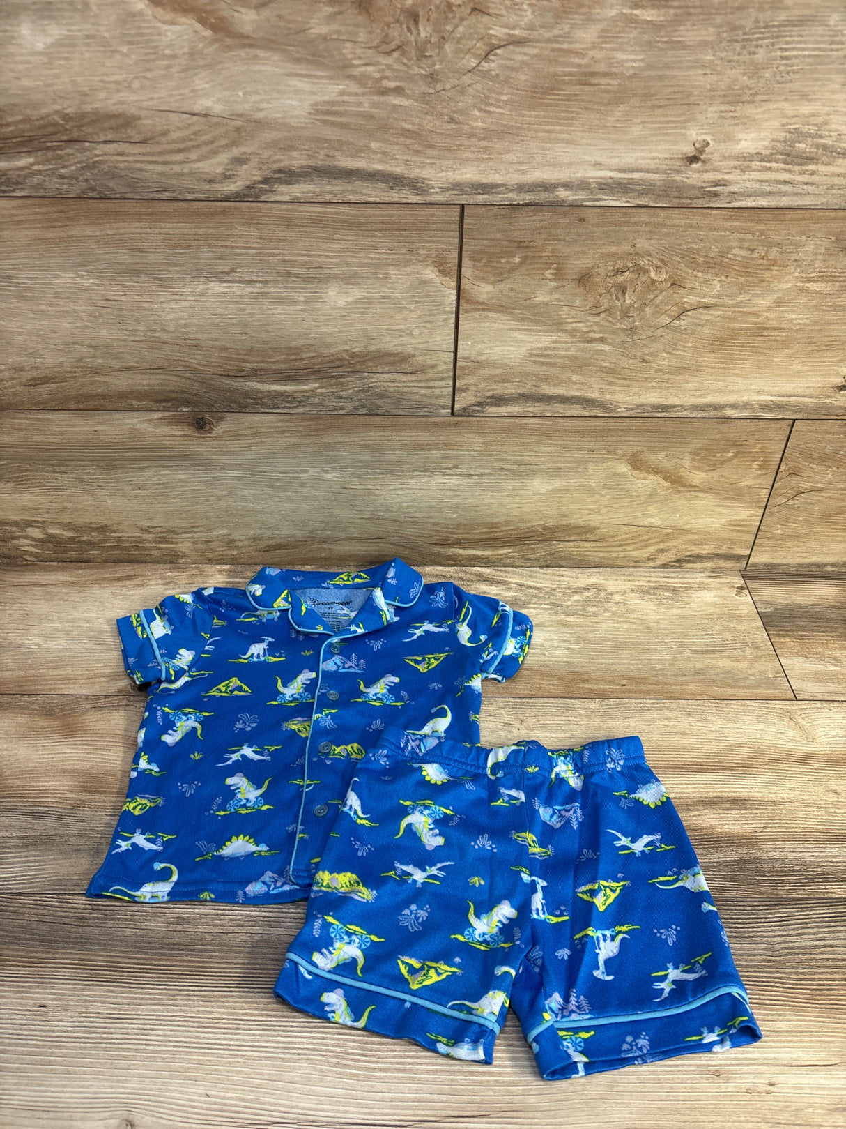 Dreamwear 2pc Coat-Style Pajama Set Blue sz 3T