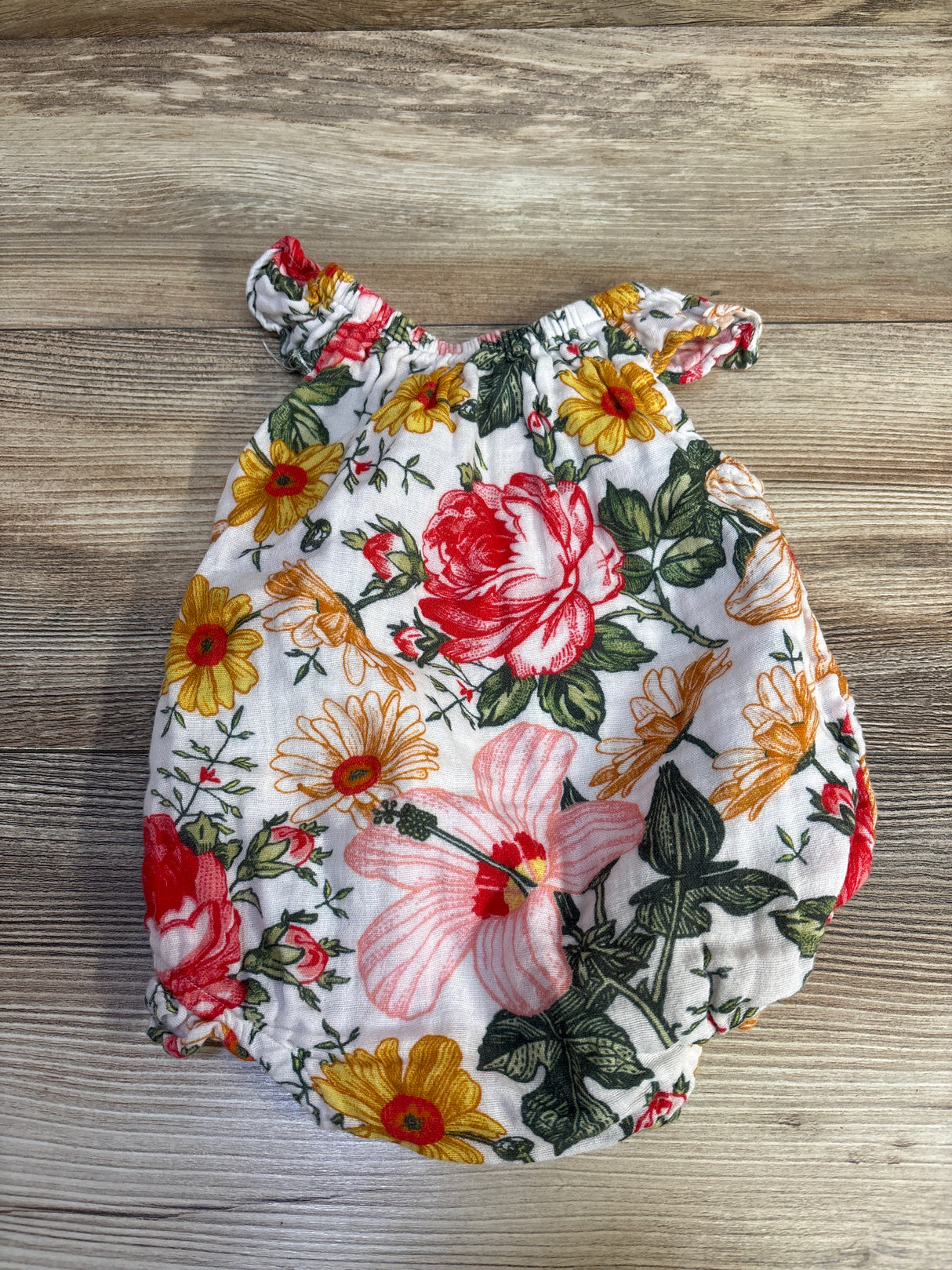 Floral Bubble Romper White sz 3m