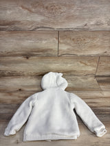 M&S Garter Knit Hooded Cardigan Ivory sz 18-24m