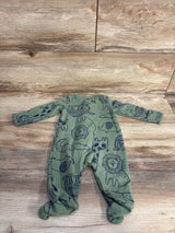 Simple Joys Waffle Knit Animal Sleeper Green 0-3m