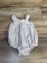 Disney Baby Striped Minnie Mouse Shortie Romper White sz 0-3m