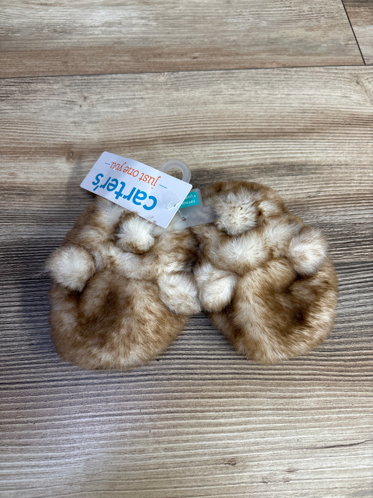 NEW Just One You Faux Fur Baby Booties, Brown sz 0-3m