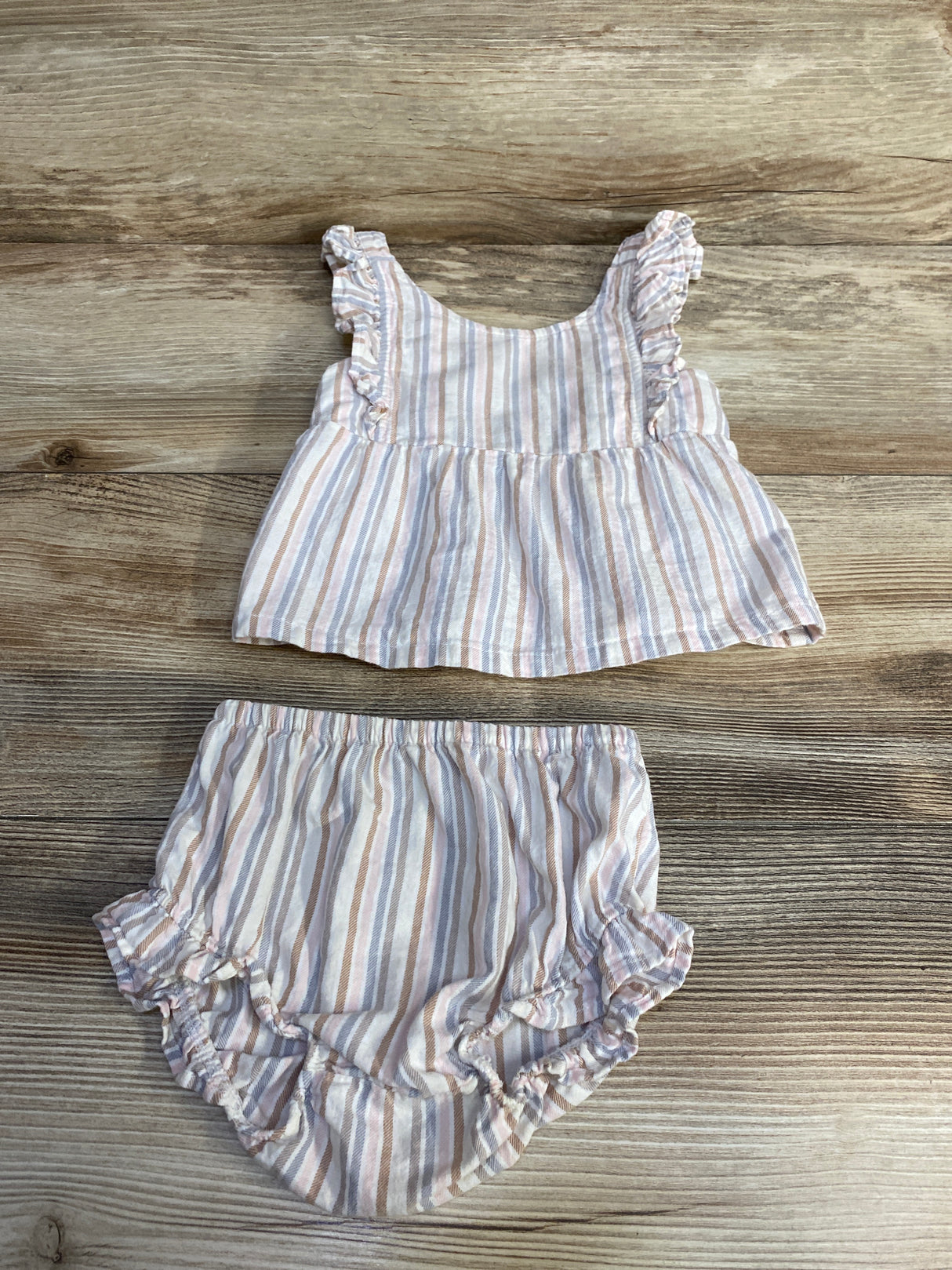 Carter's 2pc Striped Ruffle Dress sz 9m