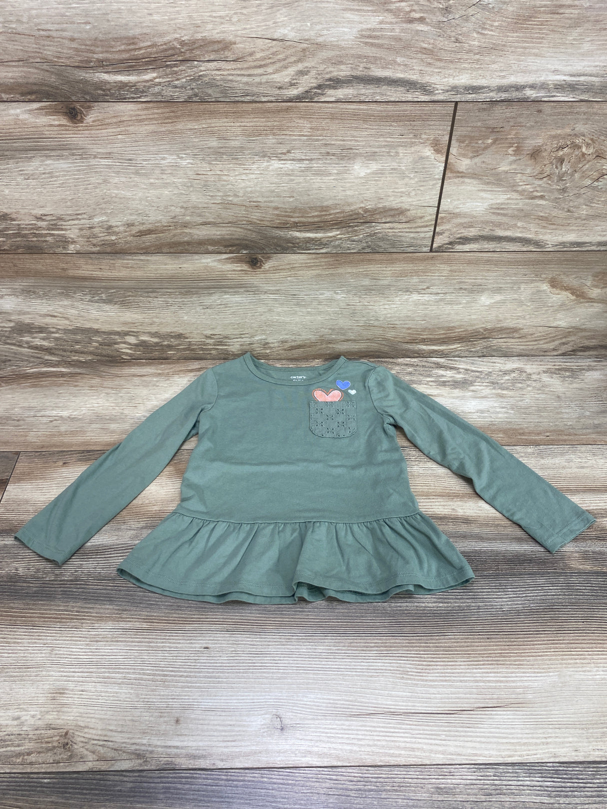 Carter's Peplum Shirt Green sz 5T