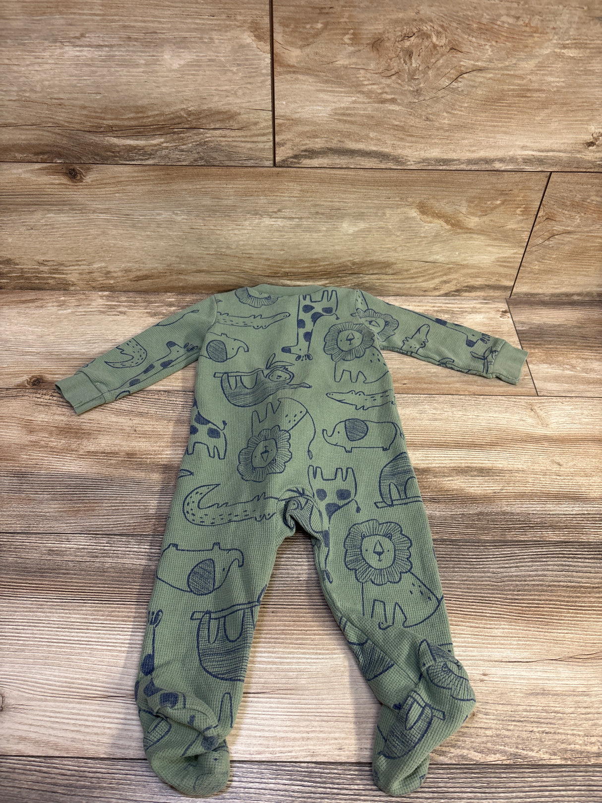 Simple Joys Waffle Knit Sleeper Green sz 6-9m