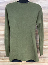Isabel Maternity Rib Knit Long Sleeve Shirt Green sz Small