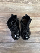 Old Navy Faux-Patent Leather Lace-Up Boots Black sz 6c