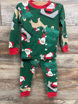 Carter's 2pc Christmas Pajama Set Green sz 2T
