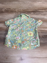 Cat & Jack Floral Button-Up Shirt Green sz 18m