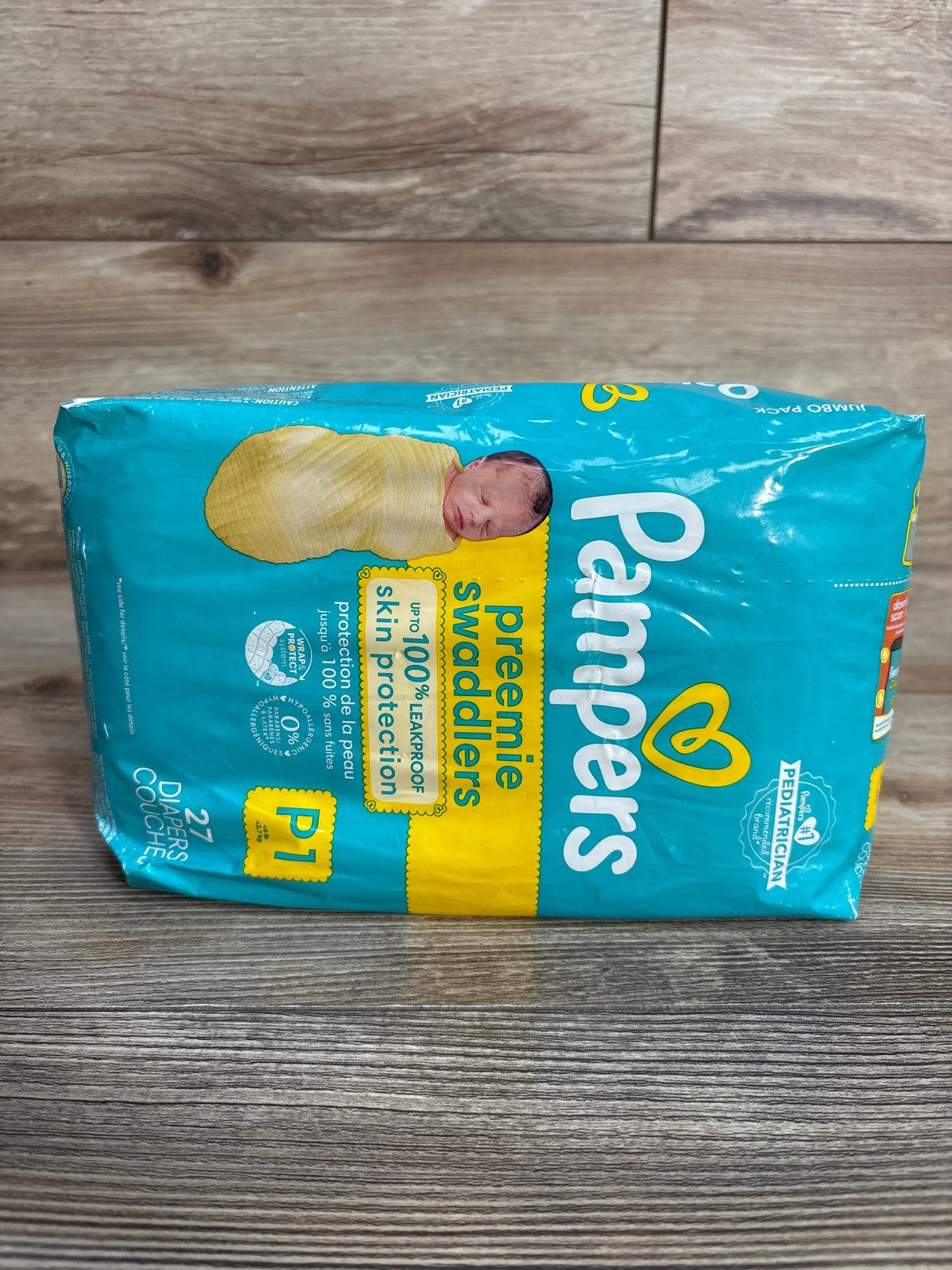 NEW Pampers Swaddlers Diapers, 27ct. Size Preemie