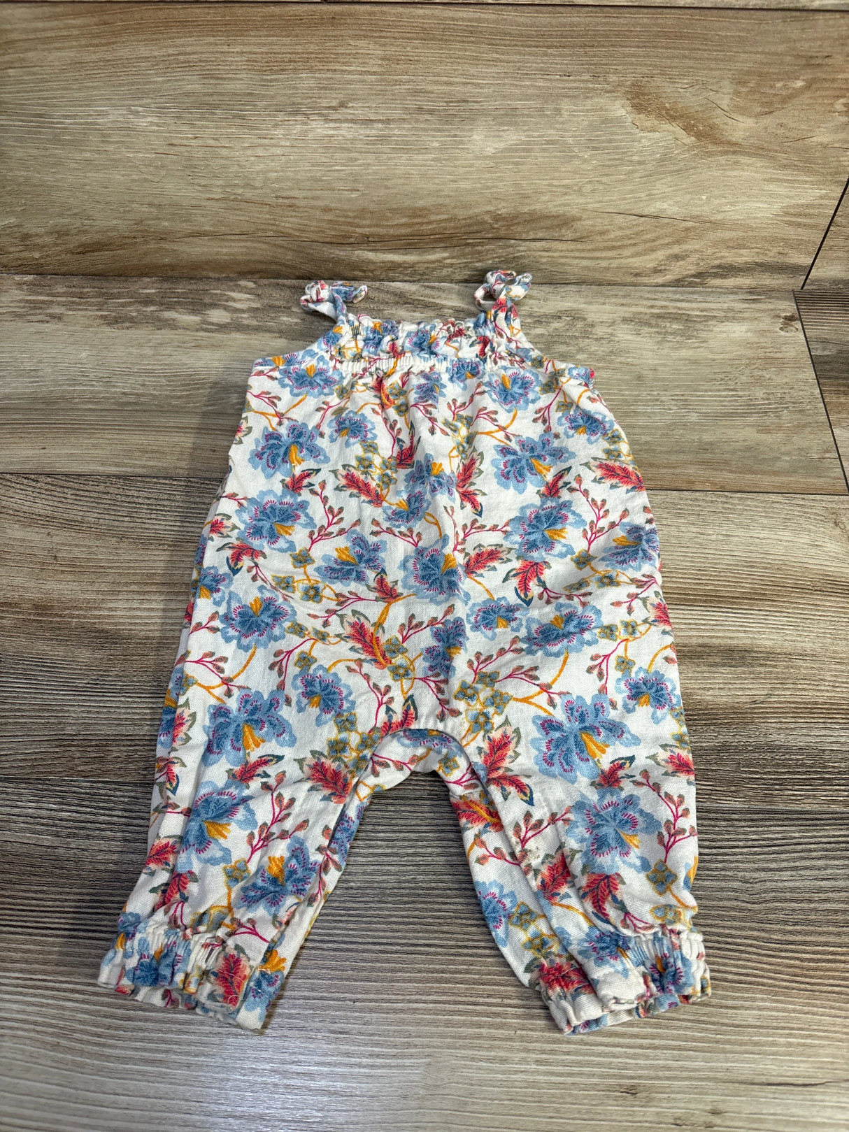 Old Navy Sleeveless Tie Knot Linen Blend Jumpsuit In Cream sz 3-6m