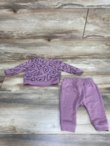 Cat & Jack 2pc Hearts Sweatshirt & Pants Purple sz 3-6m