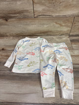 Cat & Jack 2pc Dinosaur Pajama Set Cream sz 18m