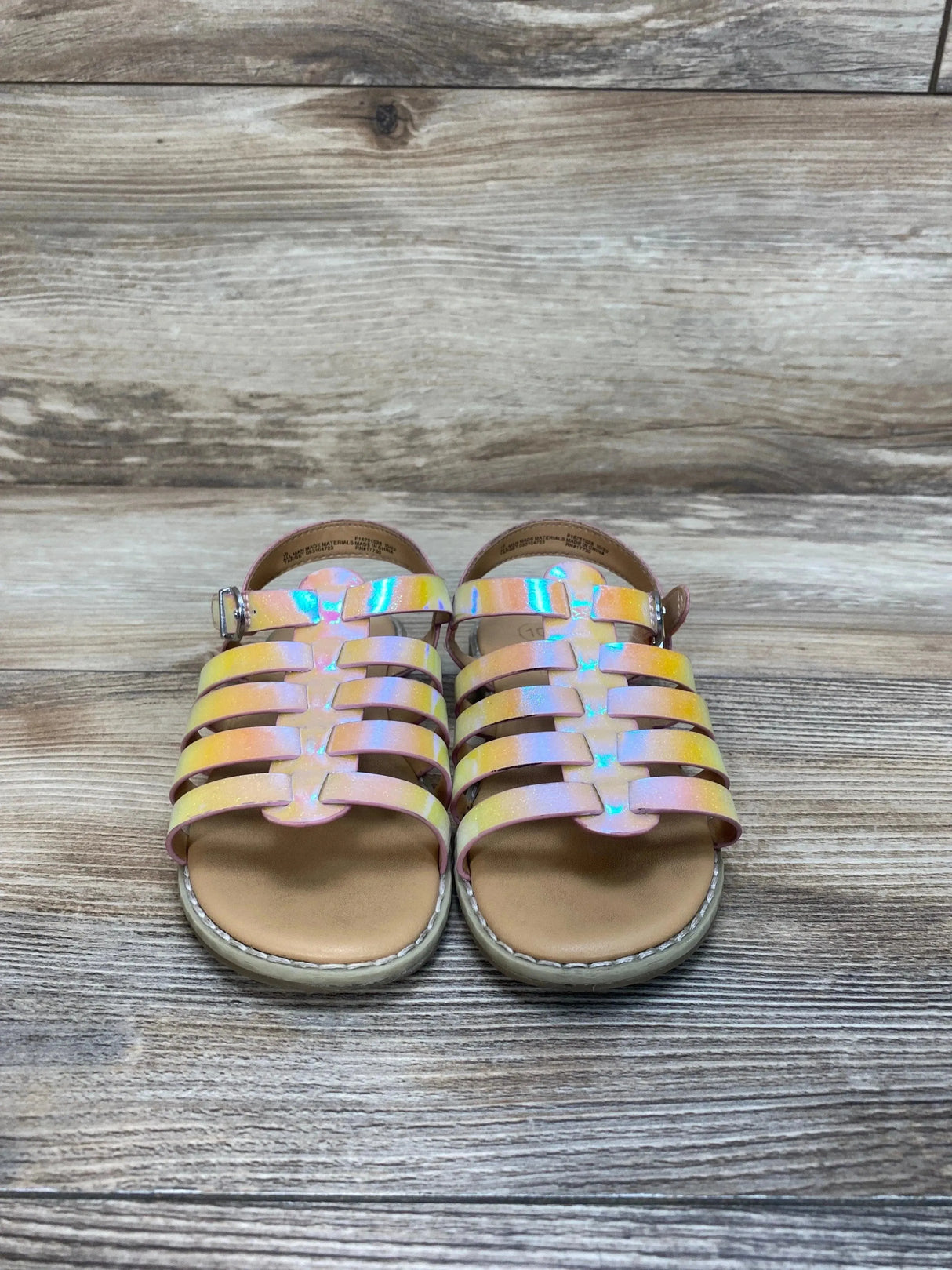 Cat & Jack Iridescent Shanel Fisherman Sandals sz 10c - Me 'n Mommy To Be