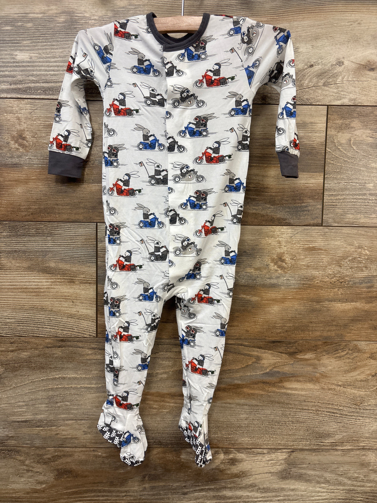 Magnetic Me Modal 'Hares on Hogs' Footie White sz 9-12m