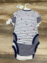 NEW Little Me 3pk Sports Bodysuits White/Navy  sz 3m