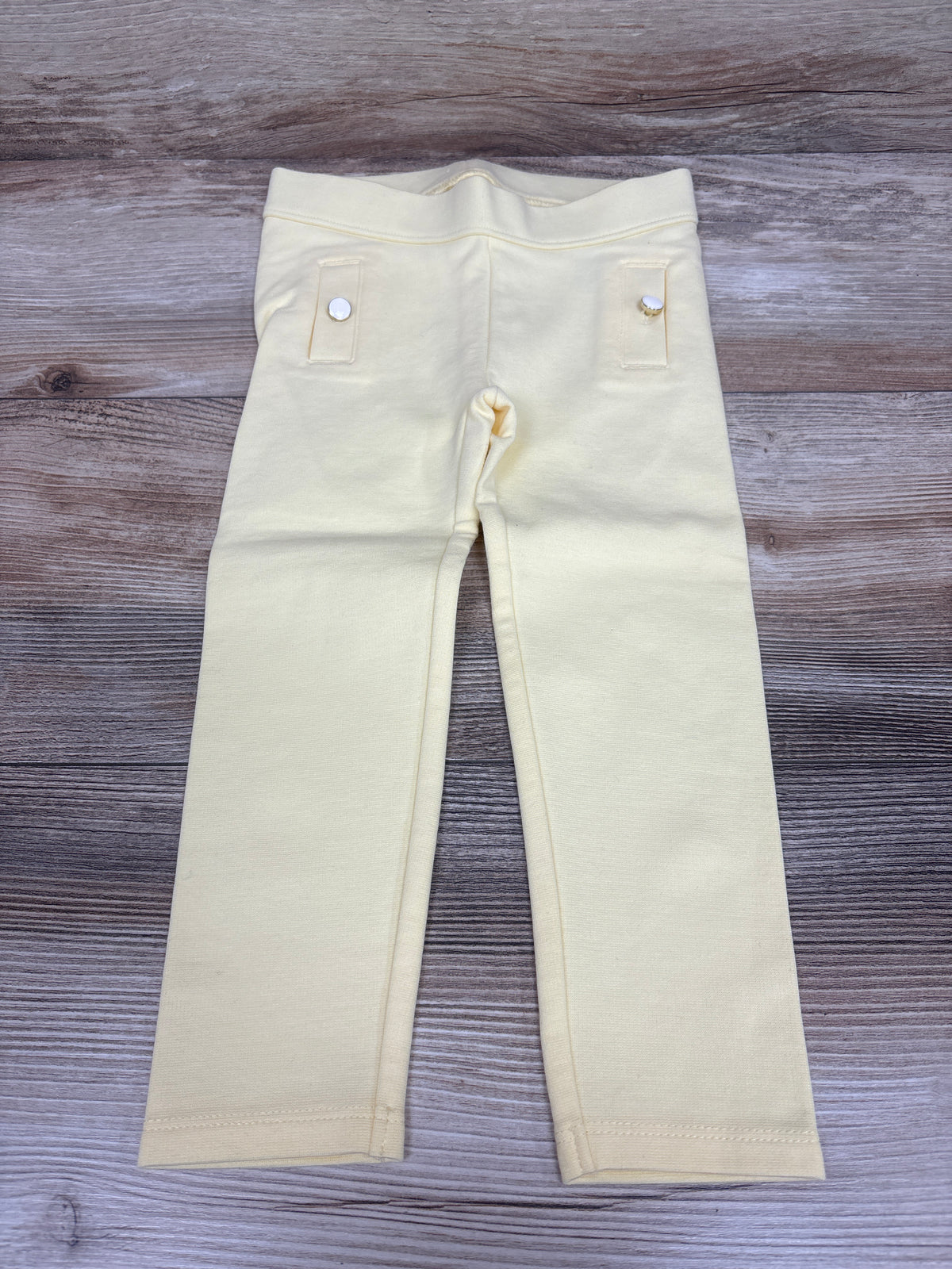 Janie & Jack Button Cuff Ponte Pants Yellow sz 2T