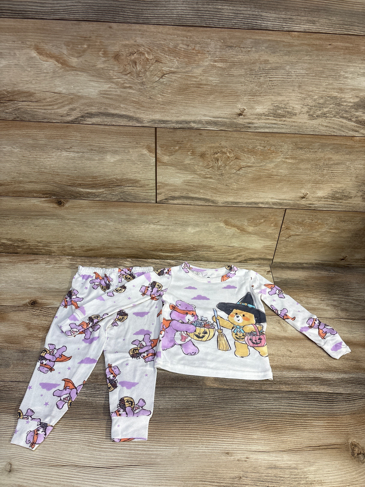 Care Bears 2pc Halloween Pajama Set White sz 2T
