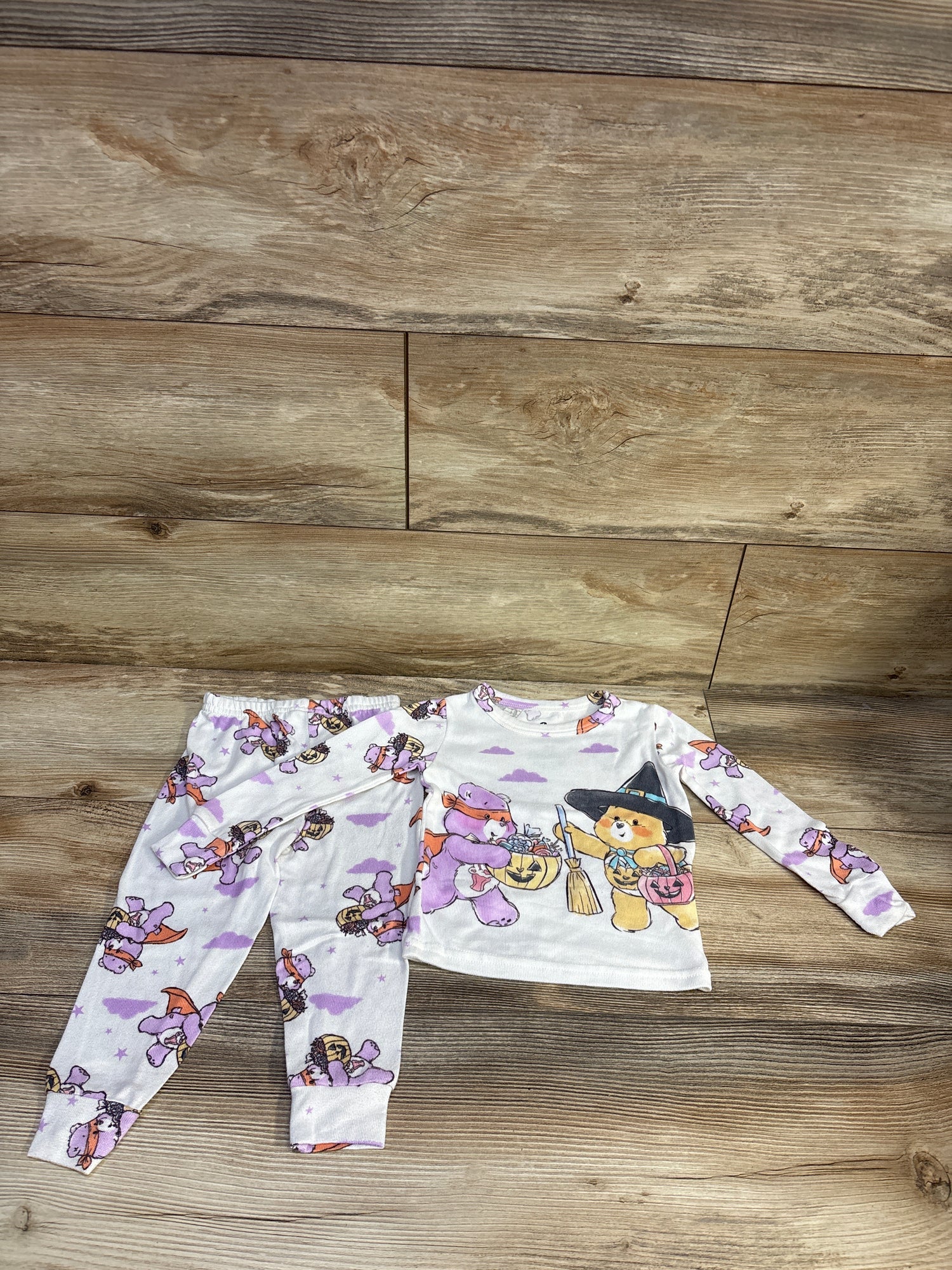 Care Bears 2pc Halloween Pajama Set White sz 2T