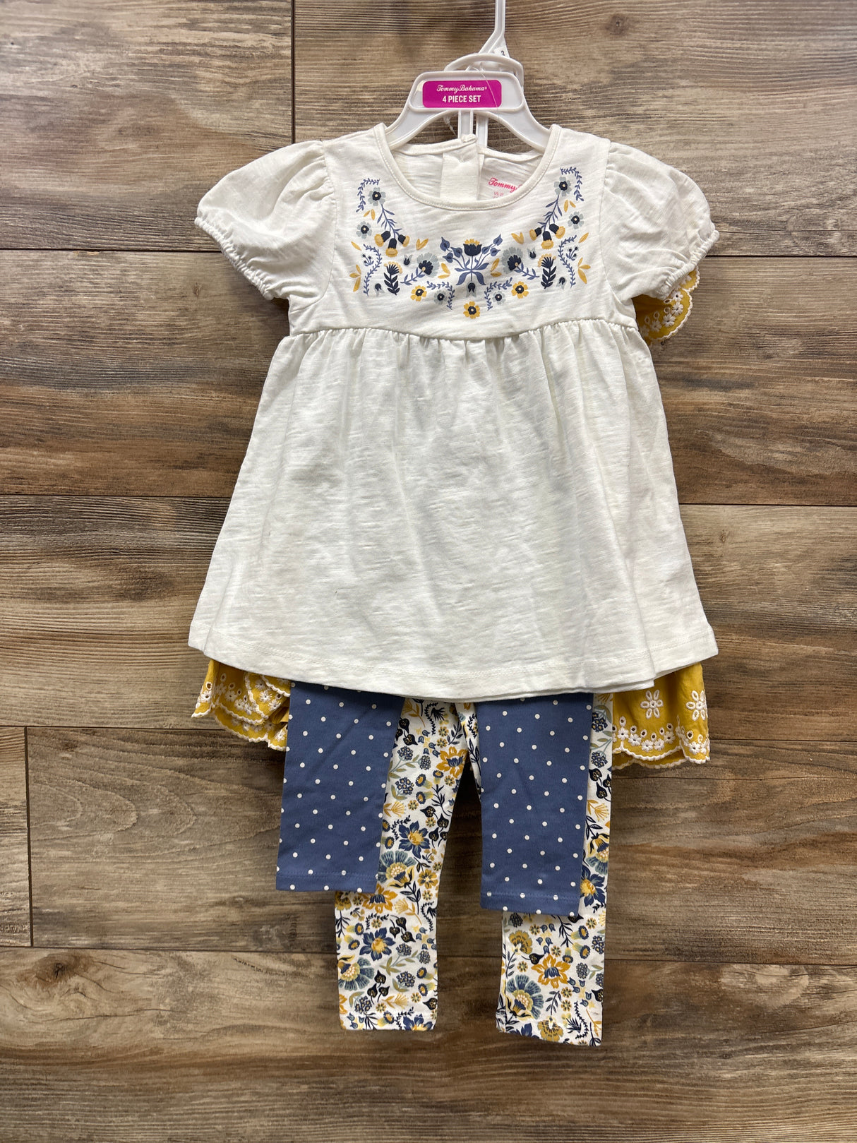 NEW Tommy Bahama 4pc Floral Shirt & Bottoms Set White sz 2T