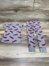 Old Navy 2pc Firetruck Pajama Set Grey sz 3T