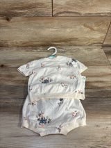 NEW Little Planet 2pc Organic Floral Shirt & Shirts Set Ivory sz 12m
