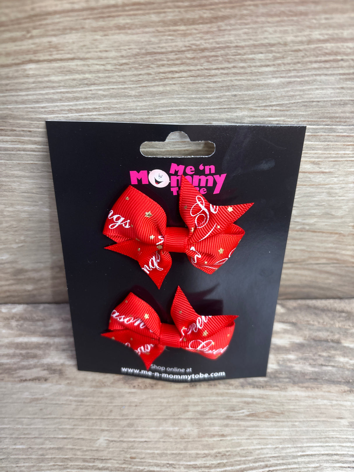 NEW Christmas Hair Bows Red 2pk