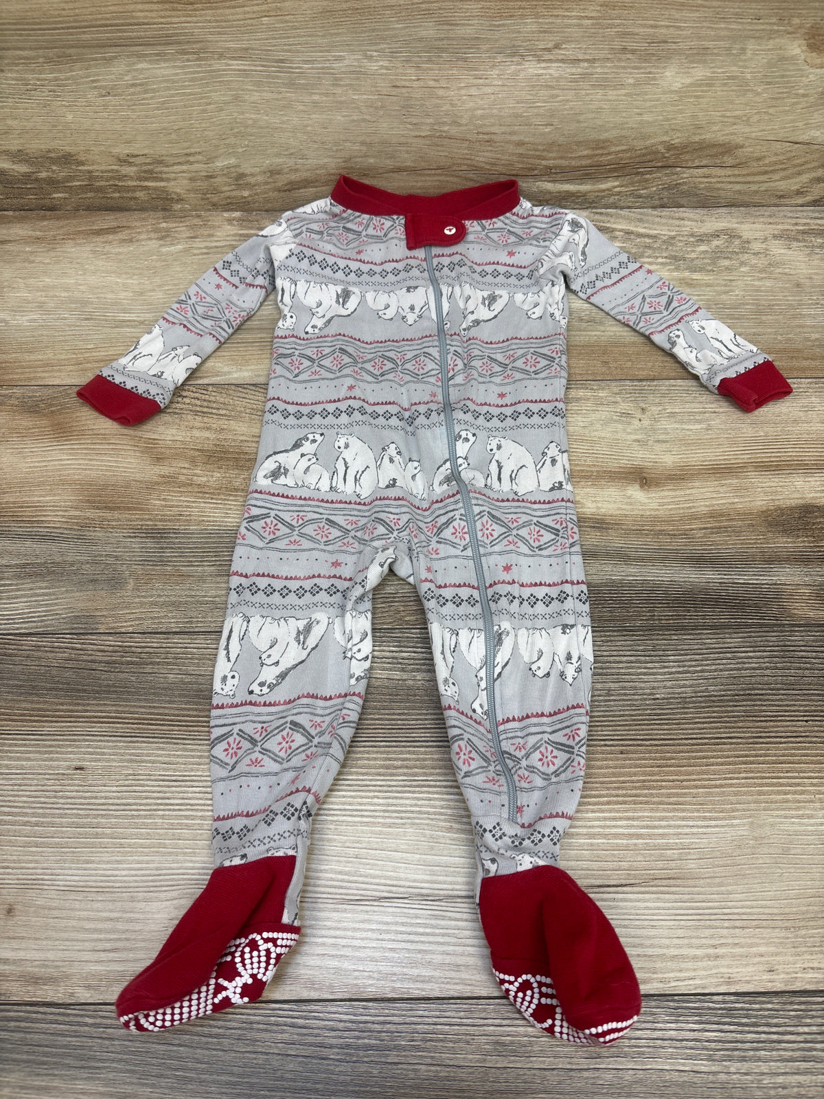 Burt's Bees Baby Organic Fair Isle Sleeper Grey sz 6-9m
