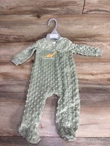 NEW Kyle + Deena Dinosaur Minky Dot Sleeper Olive sz 0-3m