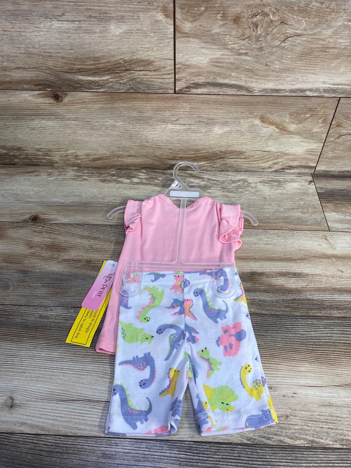 NEW Mon Petit 2pc Dinosaur Pajama Set Pink sz 18m