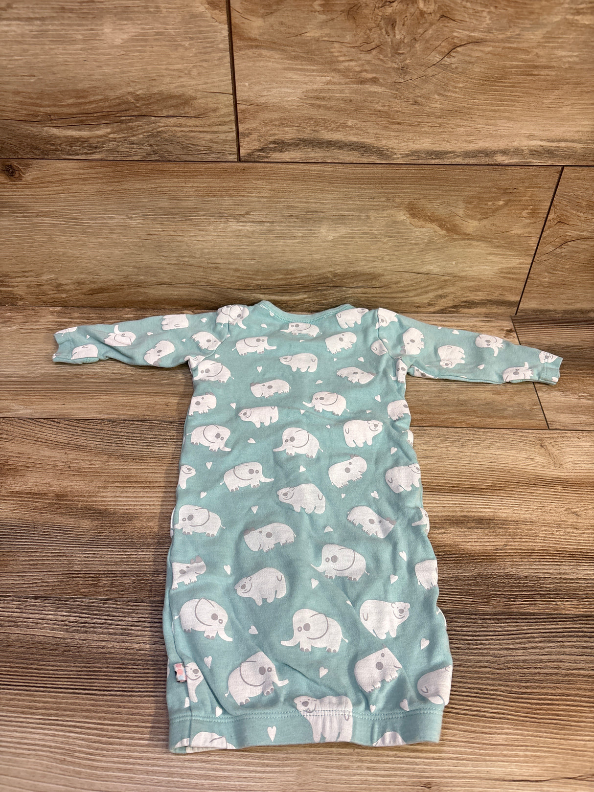 Babysoy Solid Snap Sleep Gown Blue sz 3-6m