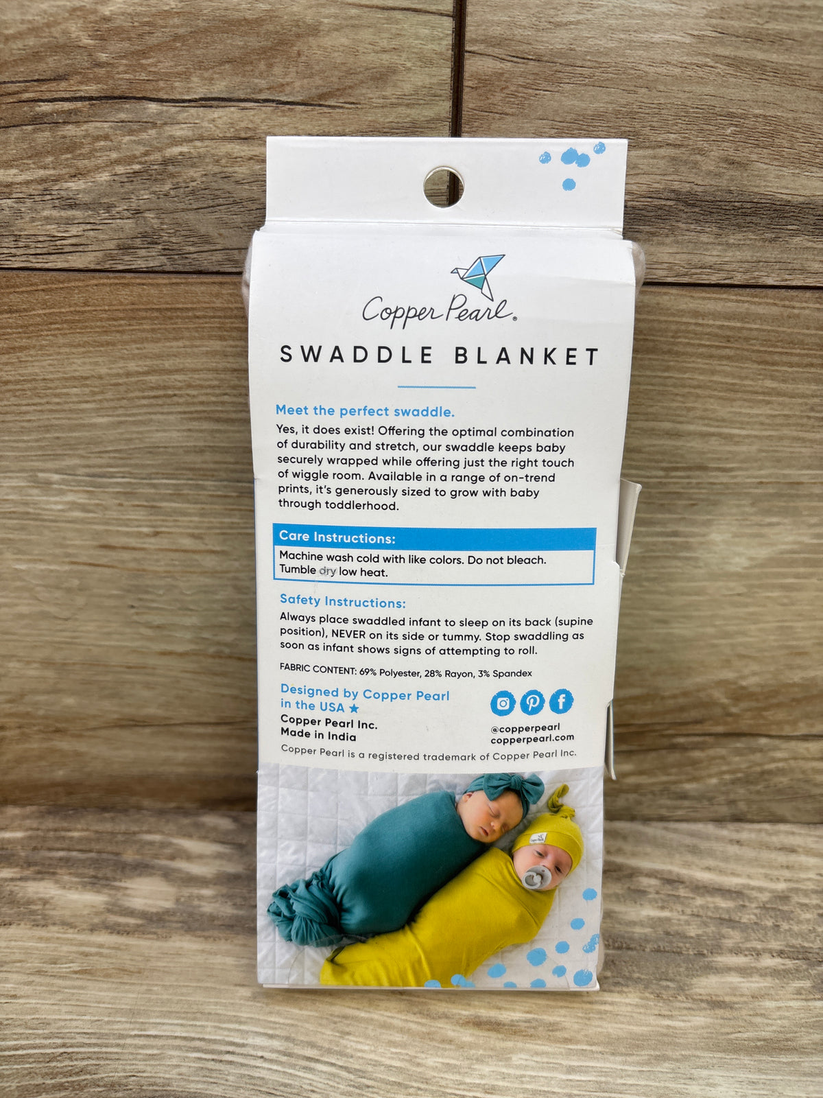 NEW Copper Pearl Bamboo Swaddle Blanket in Twinkle Beige 46x46''