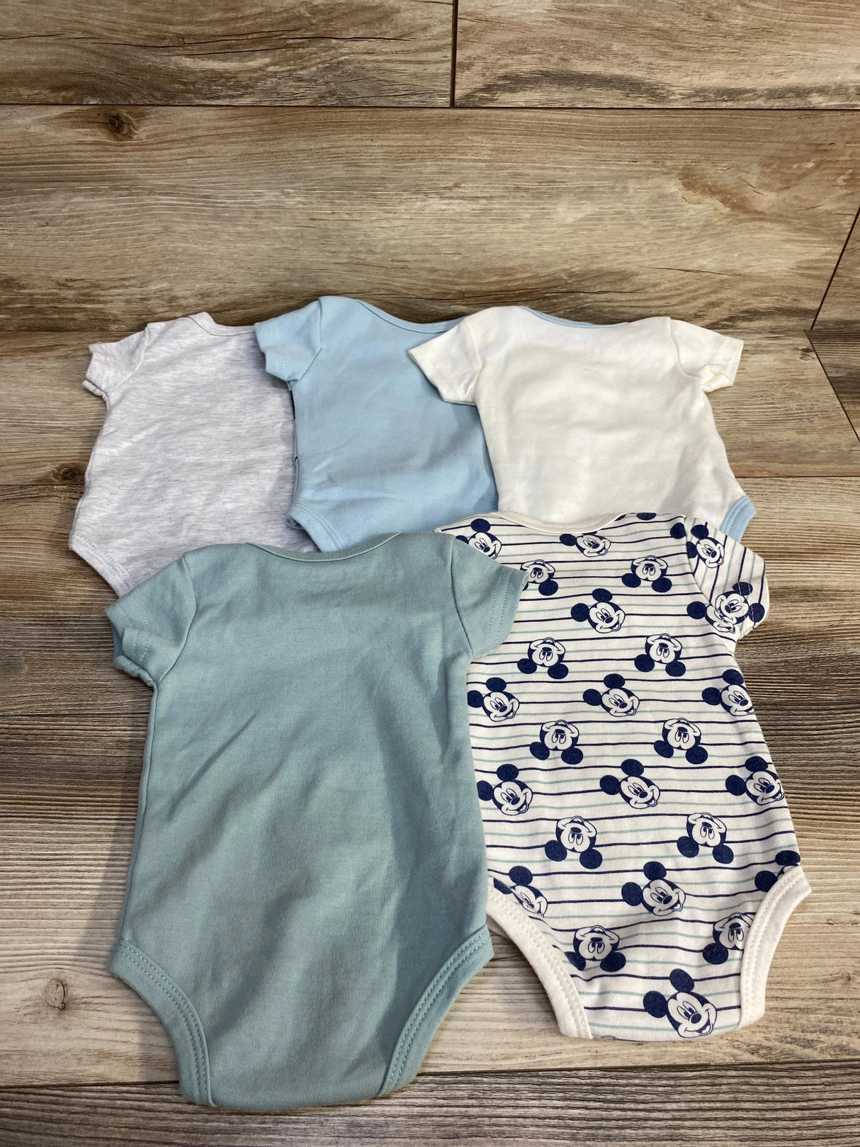 Disney Baby 5pk Mickey Mouse Bodysuits Blue sz 0-3m