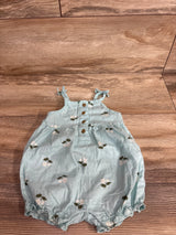 Carter's Floral Henley Shortie Romper Blue sz 3m