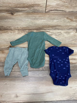 Just One You 3pc Later Gator Bodysuit Set Green sz Newborn