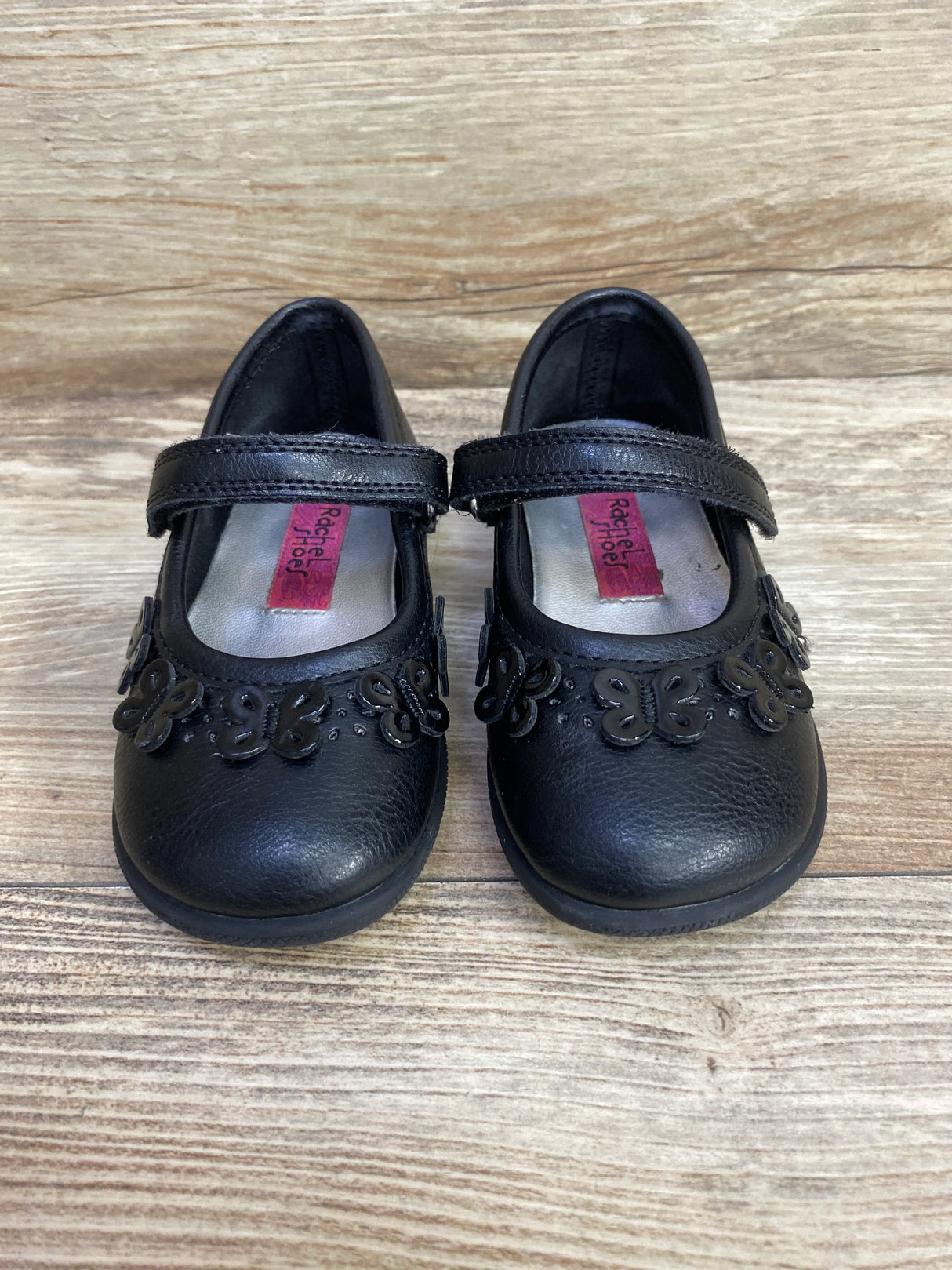 Rachel Shoes Butterfly Mary Jane Dress Shoes Black sz 7c