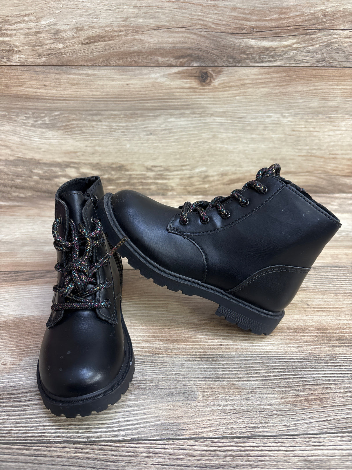 Old Navy Faux-Leather Combat Boots Black sz 10c