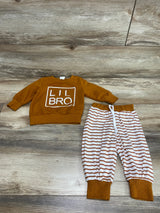 2pc Lil Bro Sweatshirt & Pants Brown sz 3-6m