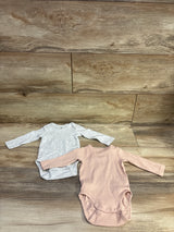H&M 2pk Long Sleeve Bodysuit Set Pink sz 3m