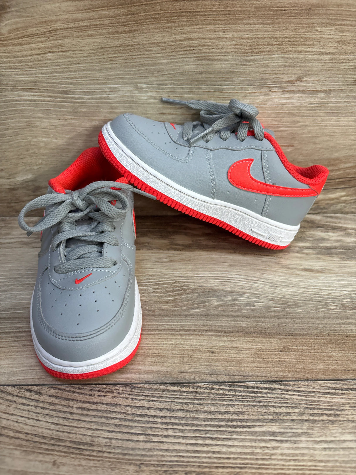 Force 1 TD 'Light Smoke Bright Crimson' Sneakers sz 9c - Me n Mommy To Be