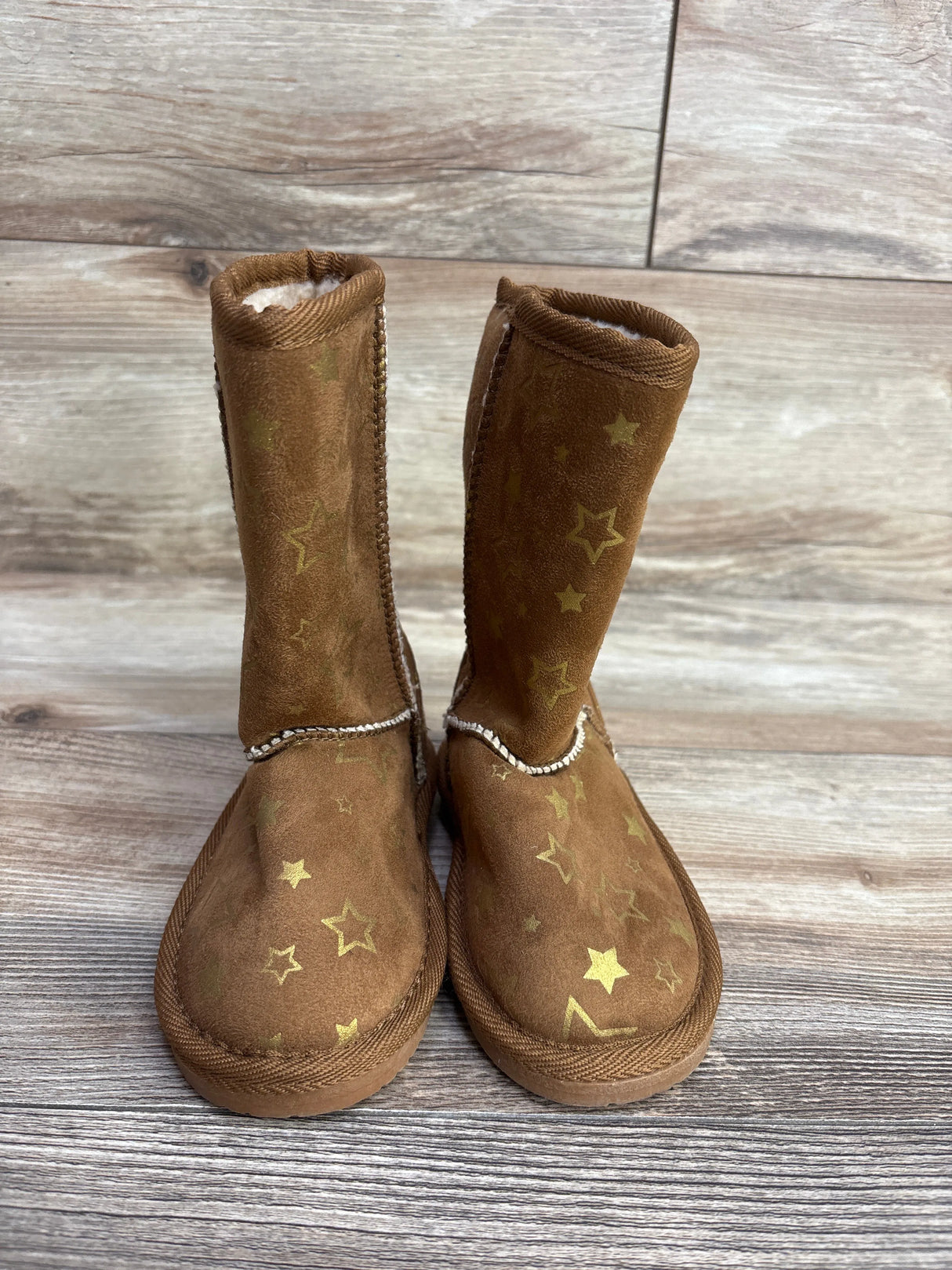 Airwalk Emma Star Pattern Cozy Boots Brown sz 8c