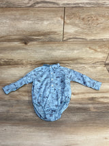 Mick Mack Camping Button Up Bodysuit Blue sz 6-9m - Me n Mommy To Be