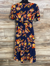 Isabel Maternity Floral Belted Dress Navy sz XS