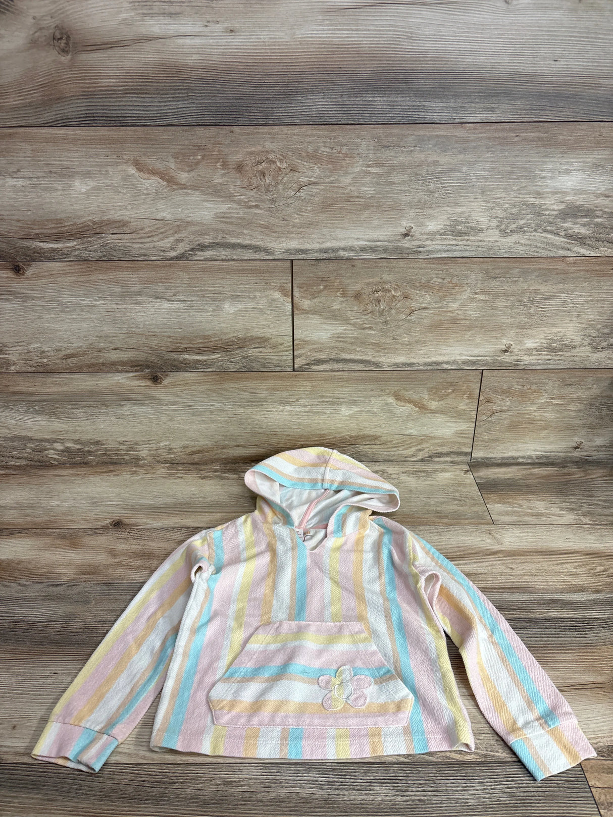 C&C California Kids Striped Hooded Poncho sz 5/6T