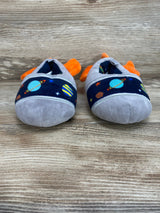 Wonder Nation Toddler Boys Plush Gray Outer Space Rocket Ship Slippers