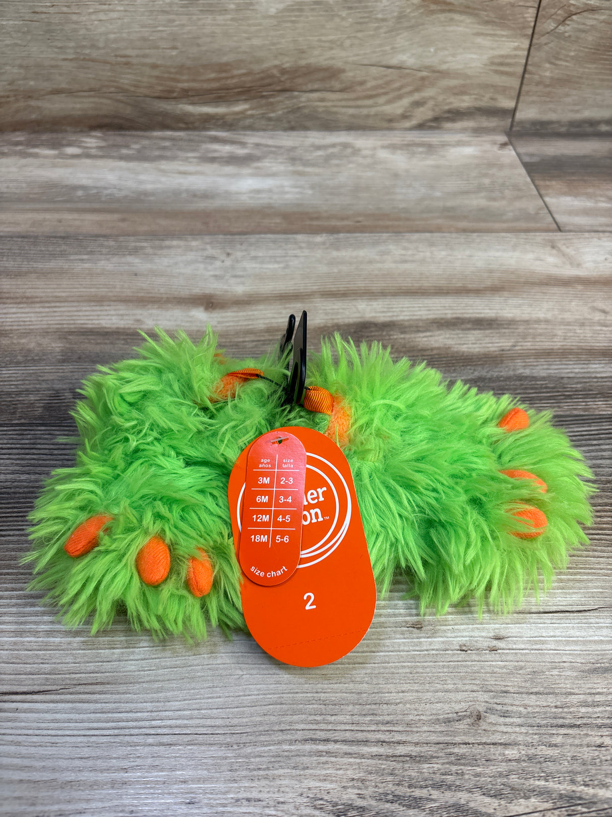 NEW Wonder Nation Monster Slippers Green sz 2c
