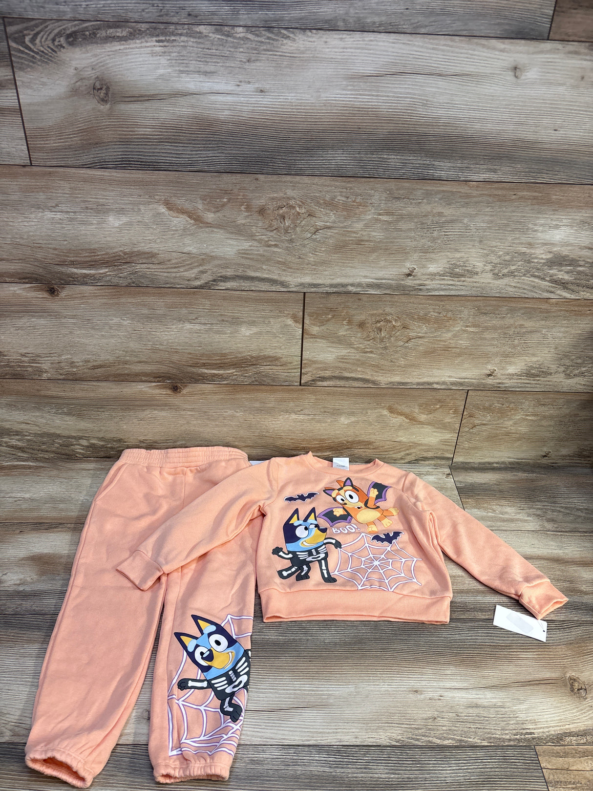 NEW Bluey 2pc Halloween Sweatshirt & Joggers Set Orange sz 4T